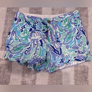 Lily Pulitzer | Blue Scalloped Patterned Shorts